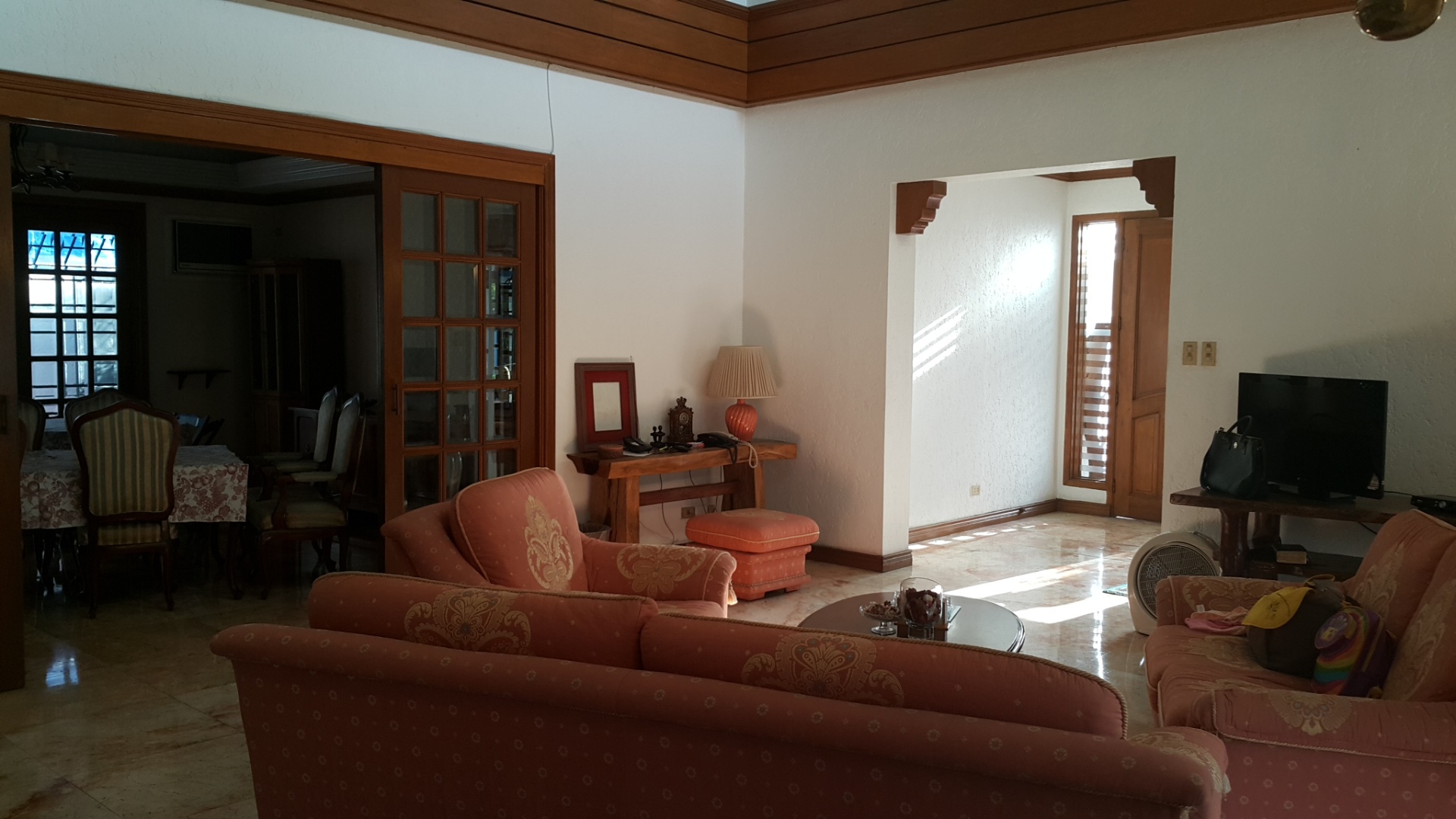 Family living area opening to the dining room